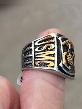 New Stainless Steel USMC Marine Corps Ring Sizes 7 To 14 Available